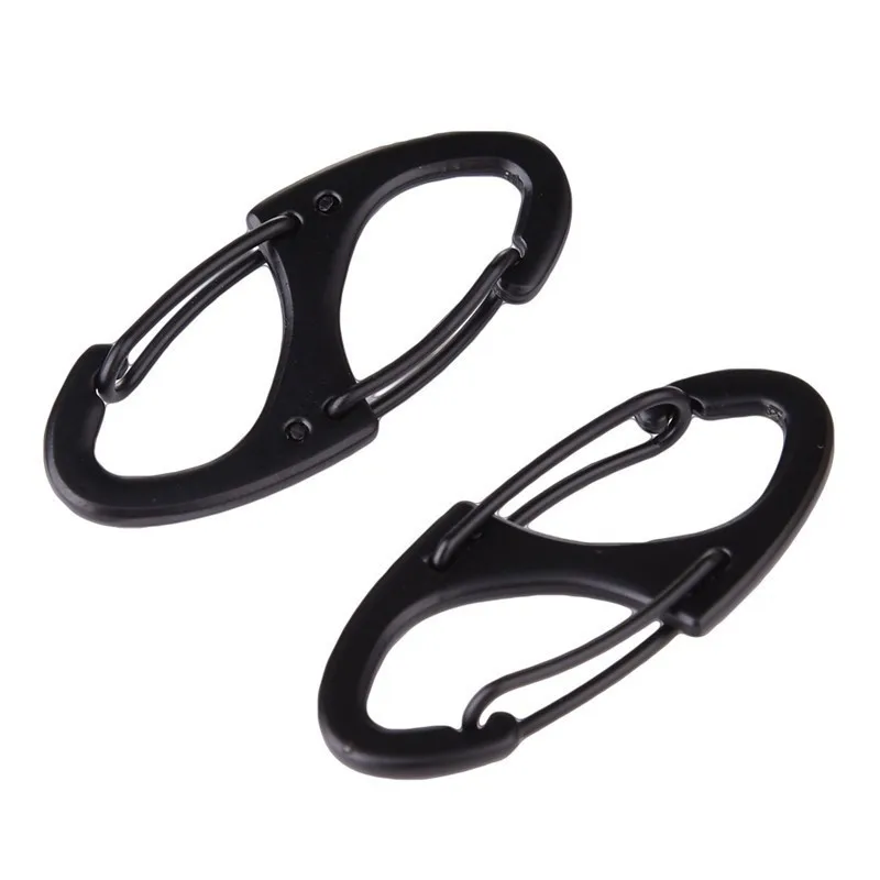 

2PCS Carabiner 8 S Shape Snap Hook Biner Clip Outdoor Camping Backpack Kits Hanger Buckle Quick Release Keychain Key Ring