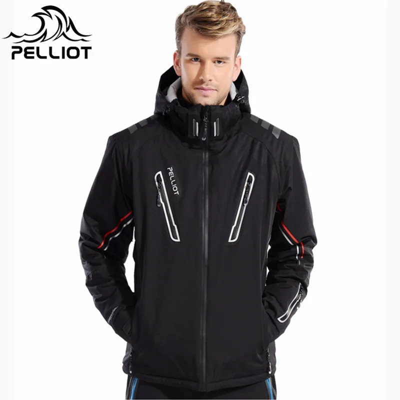 Traje de esquí traje de los hombres Pelliot chaqueta de esquí + Saenshing pantalones de Snowboard transpirable esquí Snowboard invierno conjunto de nieve súper Cálido impermeable