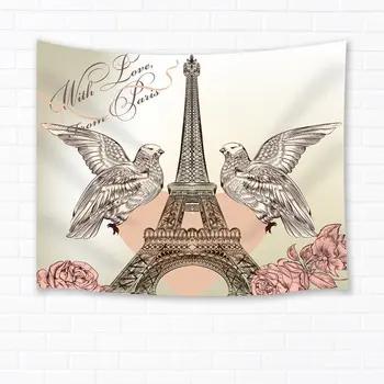 

Effel Tower Butterfly Painting Decor Tapestry Wall Hanging Dorm Wall Art