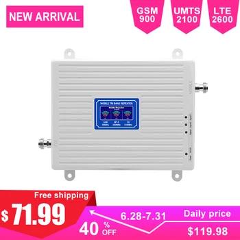 

LTE Cellular Signal For Mobile Phone Booster 2G 3G 4G Triband 70dB GSM Repeater 2600mhz 900mhz UMTS 2100mhz LCD Display AGC -