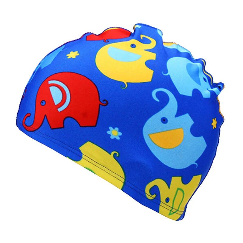 Водонепроницаемые Детские эластичные шапочки для плавания с рисунком из мультфильма, милые спортивные кепки для купания и плавания для детей/мальчиков/малышей - Цвет: Белый