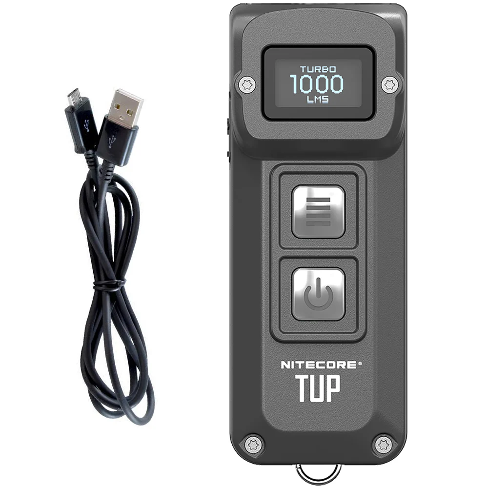 

2018 Nitecore TUP 1000 Lumens CREE XP-L HD V6 LED Keychain Light USB CABLE OLED Display build-in Battery Pack Rechargeable Torch