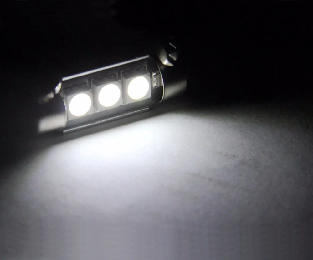 100X гирлянда 36 мм 39 42 3 SMD 5050 Canbus 12 В без ошибок автомобильная лампа купольная C5W