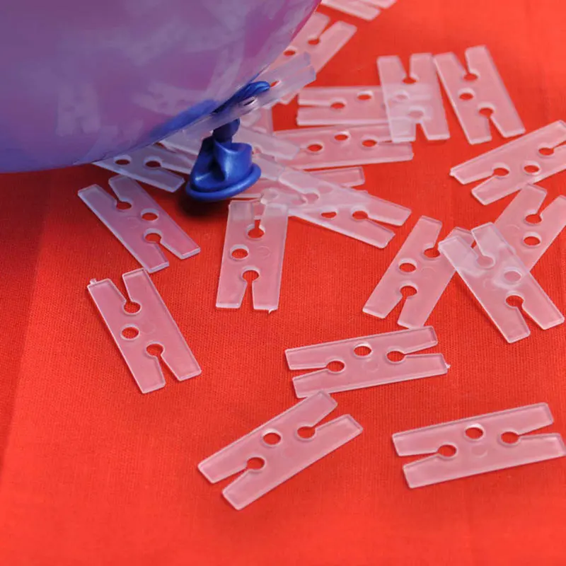 100Pcs/Pack H Shaped Balloon Clips Plastic Sealing Latex Balloon Helium