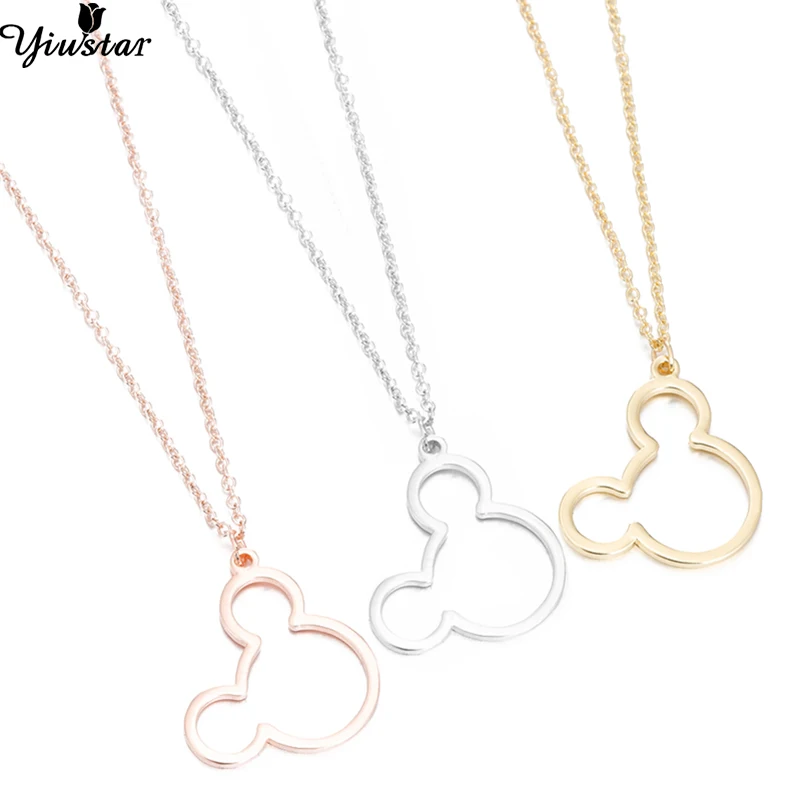 Yiustar Модная бижутерия с Микки Маусом модное колье для женщин милое ожерелье из