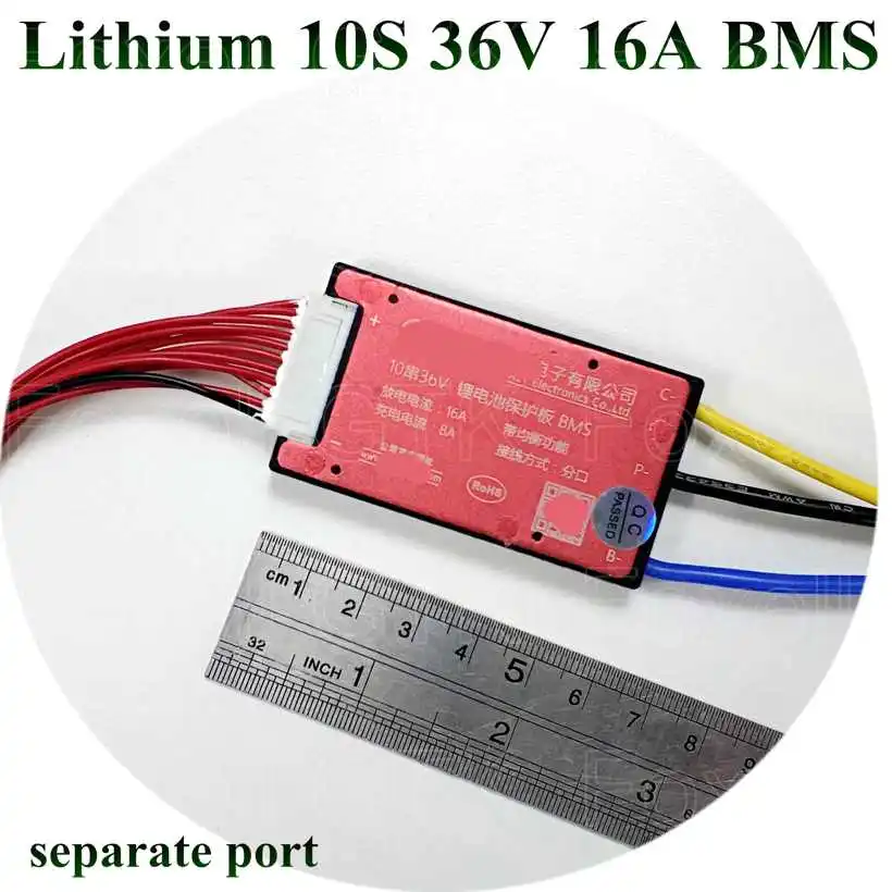 High quality 10s1p E-bike 10S 36V 15A 16A BMS battery for 36V 10Ah 12Ah 15Ah smart bms protection board with Balance function (2)