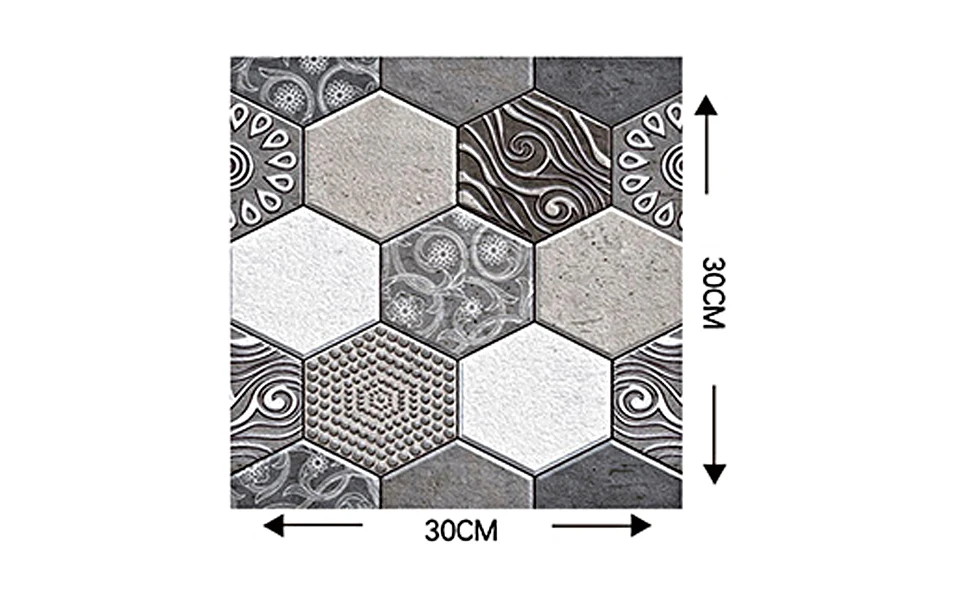 Декоративная Водонепроницаемый Ретро шестигранной 3D плитка обои ПВХ самоклеющаяся пленка Home Decor Гостиная кухонное настенное покрытие
