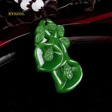 KYSZDL Natural green stone carving orchid pendants fashion lady necklace sweater chain stone pendant jewelry gifts natural red stone hand carved pendants red jade sweater chain buddha pendant chinese style necklace jewelry collection of gifts