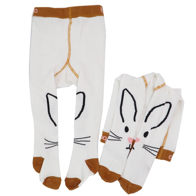 Новые колготки в Корейском стиле с рисунком кролика для маленьких девочек милые хлопковые детские колготки для детей от 0 до 3 лет