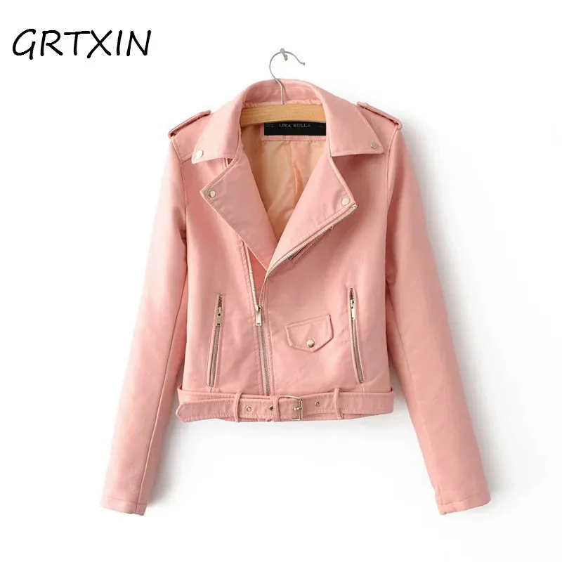 xl 2018 Rue red Base Printemps Veste Pu Bonne sky Femmes Qualité Cuir S Court De Mode Blue Dames yellow pink Black Nouveau En Vives Couleurs r5Srw7q