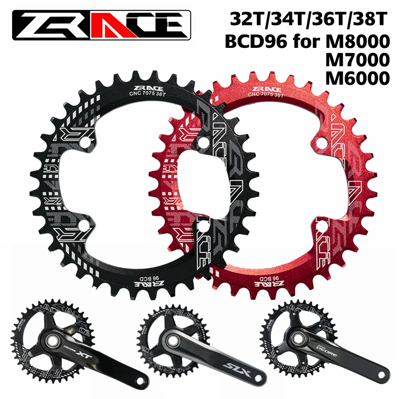 

ZRACE Chainring Chainwheel BCD96 for M8000 M7000 M6000,32T 34T 36T 38T AL7075 CNC process, Vickers-hardness 15+ for MTB bicycle