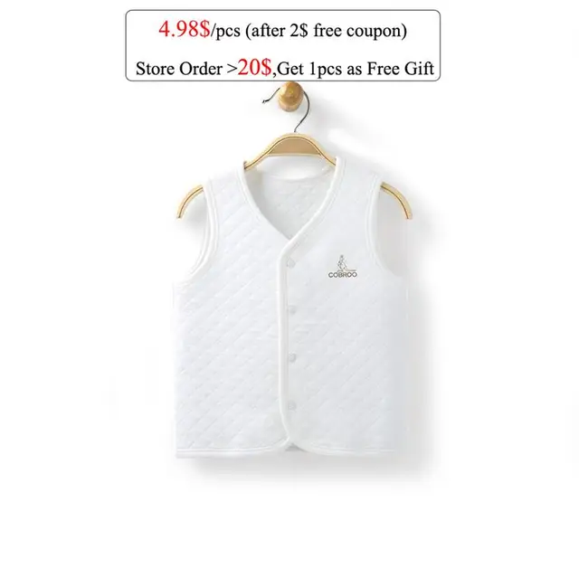 Newborn Baby Vest 100 Cotton Kids Vests & Waistcoats 6 12 Month Infant