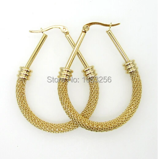 New Gold Anti Allergy Stainless Steel Cable Wire Mesh Water Drop Shape