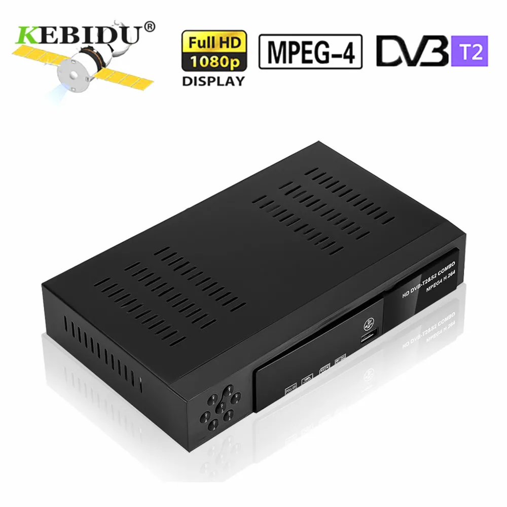 

KEBIDU Smart Digital Satellite TV Receiver DVB-T2+DVB-S2 FTA 1080P Decoder Tuner MPEG4 Full-HD Smart TV Box Support Wifi Antenna