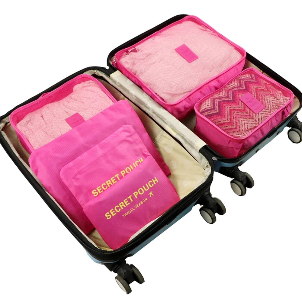Водонепроницаемый нейлоновый набор из 6 шт. дорожная сумка для хранения шкаф багажный контейнер органайзер для одежды Нижнее белье обувь Одеяло 8 цветов