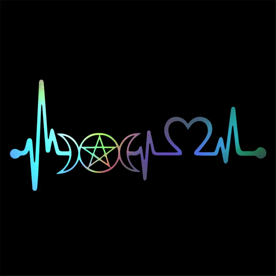 Cunymagos Greek Goddess Pagan Wiccan Heartbeat Lifeline Stickers Car Styling Reflective Decal Sticker Vinyl Car Accessories 20.3cm8 (3)