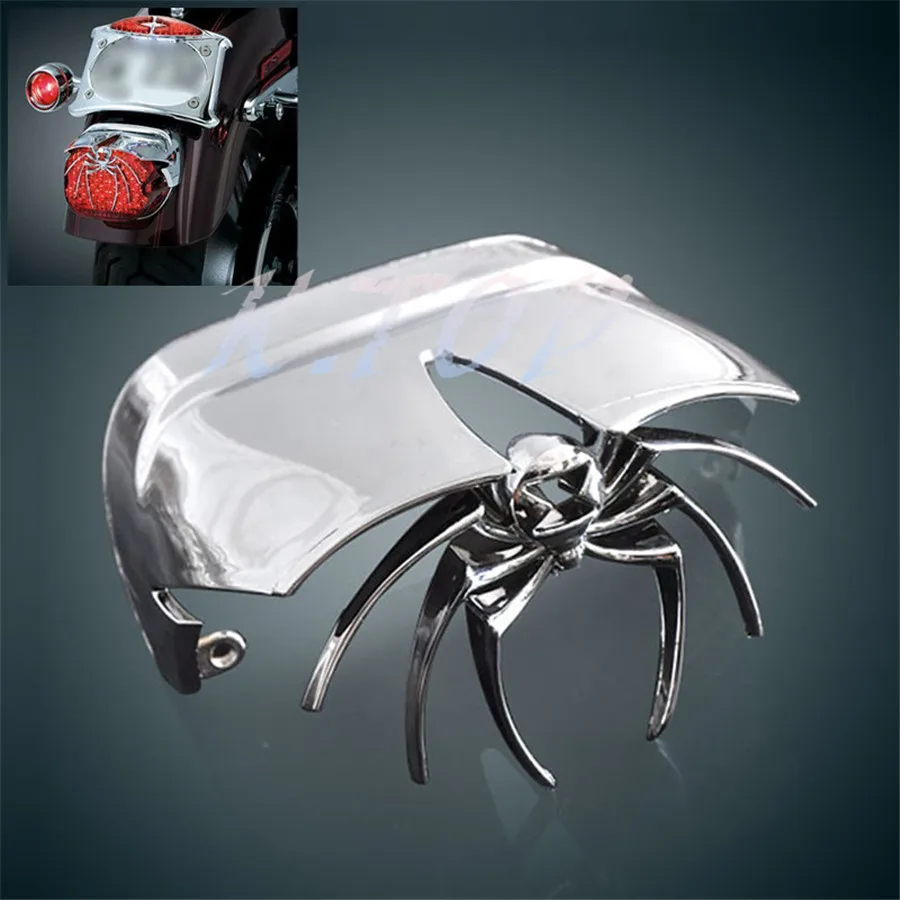 Motorcycle Parts Chroming Spider Widow Rear Tail Light Cover Fit For