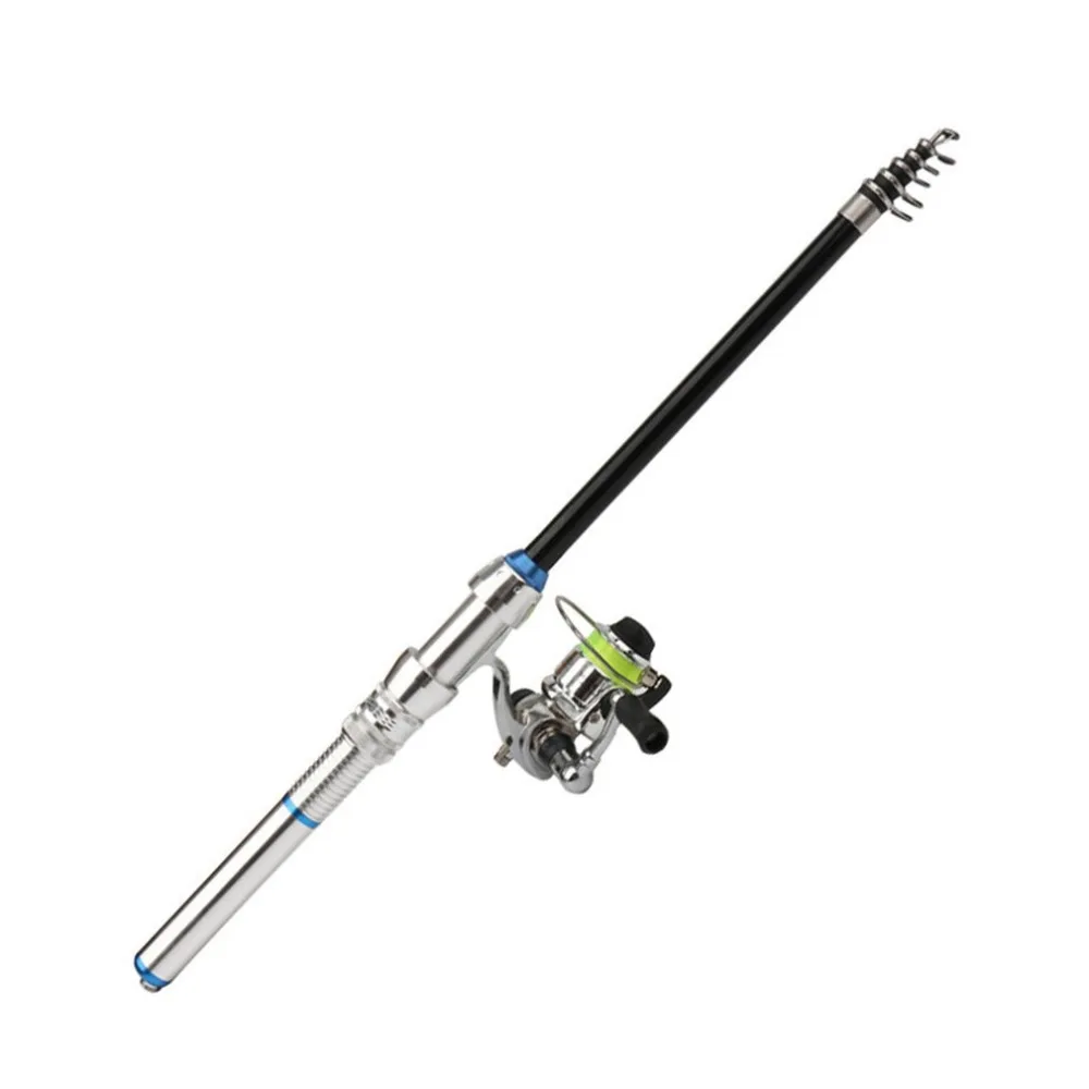 Black 1.5m Sea Fishing Rod Mini Telescopic Fishing Rod Pole Fishing Tackle Tools