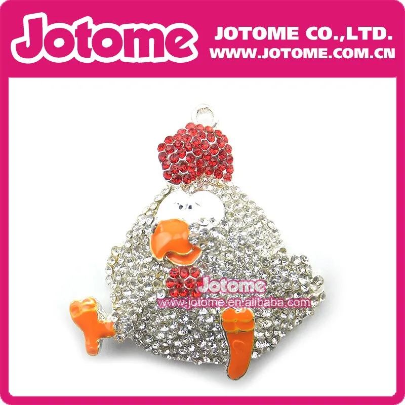 

48mm 50/100pcs/lot Lovely Baby Chick Easter Rhinestone Pendants, Rhinestone Chick Pendant for Easter for necklace