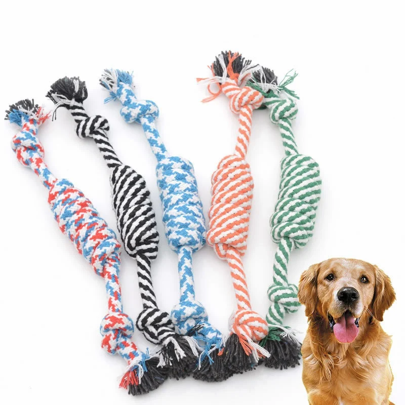 New Hot Sale Dog Toys Pet Puppy Chew Knot Bone Rope Funny Pet Toys