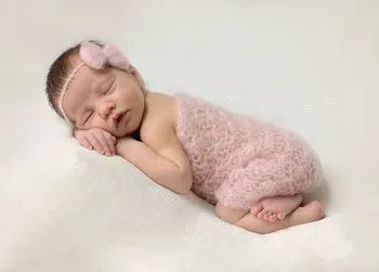 

Mohair Romper - Crochet wrap and headband - Photography Prop