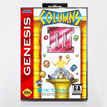 

Columns III Revenge of Columns Game Cartridge 16 bit MD Game Card With Retail Box For Sega Mega Drive For Genesis