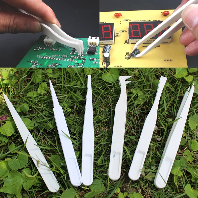 

Electronic Plastic Tweezers Set White Color Hand Repair Tools,Repair Tweezers ,Laboratory, industrial Tweezers , cleanroom Tweez