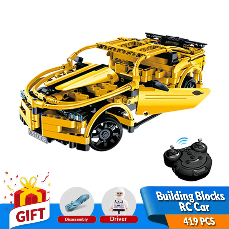 419PCS Building Blocks Remote Control Car Model Kits Self Locking Bricks Compatible Legos Technic Series Gift for Children teens