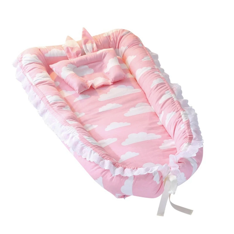 Детская кроватка для кровати портативный детский шезлонг для новорожденных кроватки дышащие и спящие гнезда путешествия детское питание - Цвет: Оранжевый