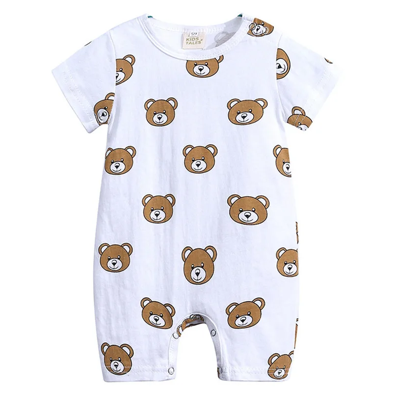The new fashion cute design Toddler Infant Baby Girls Boys Short Sleeve Cartoon Print jumpsuit Romper  (12)