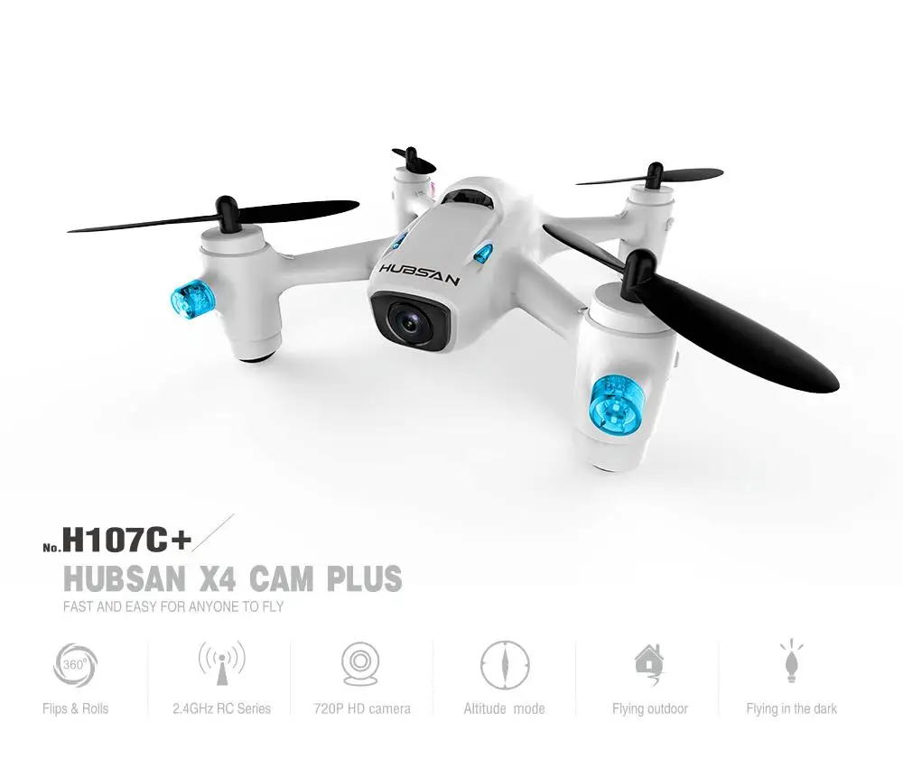 Hubsan X4 Camera Plus H107C+ 6-axis Gyro RC Quadcopter with 720P Camera RTF 2.4GHz