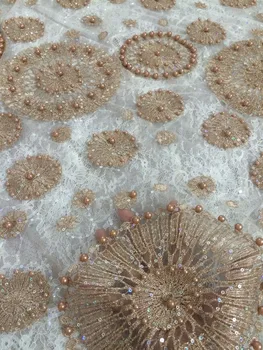 

nice looking feather embroidery tulle mesh lace fabric Cyndi-688-49 with good quality for party dress