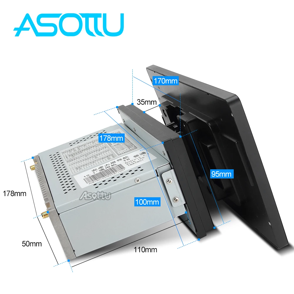 Perfect Asottu 10.1 inch 2G android 8.1 car dvd gps navigation radio video player stereo universal radio car universal multimedia 1 din 5