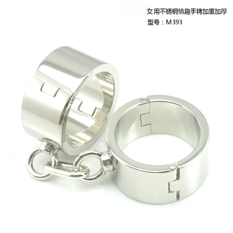 stainless steel metal hand cuffs bdsm fetish wear Bondage restraints handcuffs for sex erotic toys adult game sex toys for women cross handcuffs withlock bdsm bondage restraints sexy toys handcuffs lock fetish slave sex game erotic toys adult