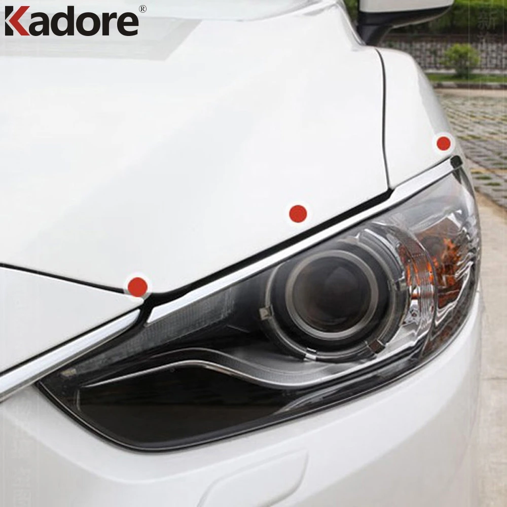 Хромированная лента для передних фар Mazda 6 M6 Atenza 2013 2014 2015 2016 ABS|Хромирование| |