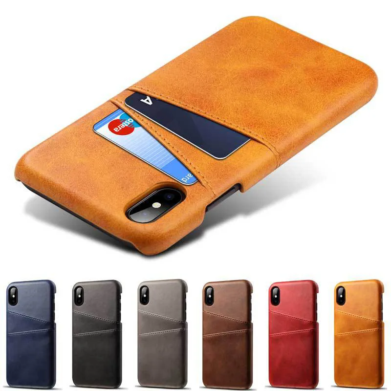 

For iPhone X XS Max XR Credit Card Case Vintage PU Leather Wallet Case for iPhone 7 8 6 6S Plus Card Slots Hard Cover Fundas