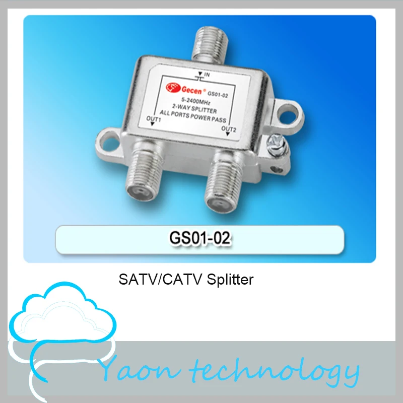 2pcs Dual use 2 Way Splitter GS01 02 For Satellite Antenna Signal or