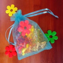 1000 шт 13*18 см озеро голубое из органзы Подарочная сумка Стенд для ювелирных украшений сумки Сумка на шнурке для браслетов/ожерелье/сумка из пряжи