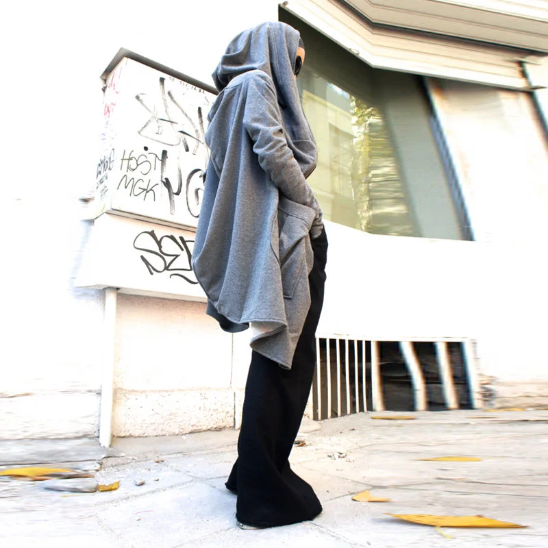 S-5XL Zanzea Женская мода асимметричный подол пальто с капюшоном Верхняя одежда куртка на молнии Толстовка Плюс