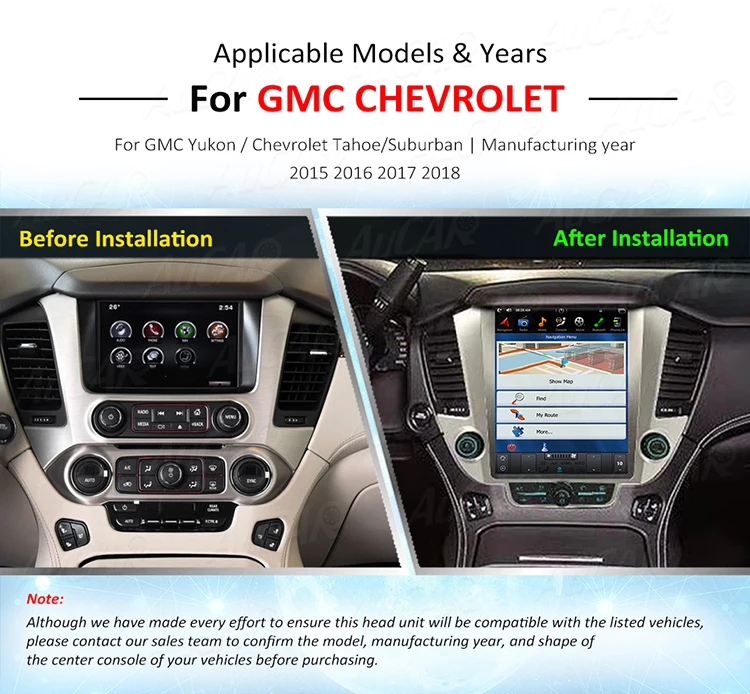 Flash Deal AuCAR Tesla 12.1" Android 8.1 Car radio 2 din 1 din DVD for GMC Yukon Chevrolet Tahoe Suburban 2015-2019 GPS Navigation IPS AUX 7 Flash Deal AuCAR Tesla 12.1" Android 8.1 Car radio 2 din 1 din DVD for GMC Yukon Chevrolet Tahoe Suburban 2015-2019 GPS Navigation IPS AUX 7