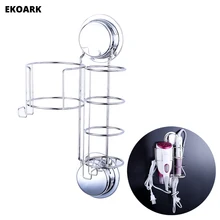 Wall Mount Stainless Steel Hair Dryer and Straightener Holder Shelf Storage with Hooks Suction Cups or Screws For Hotel Bathroom sweet lovers keys storage hooks with memo pad set suction cups 1kg max load