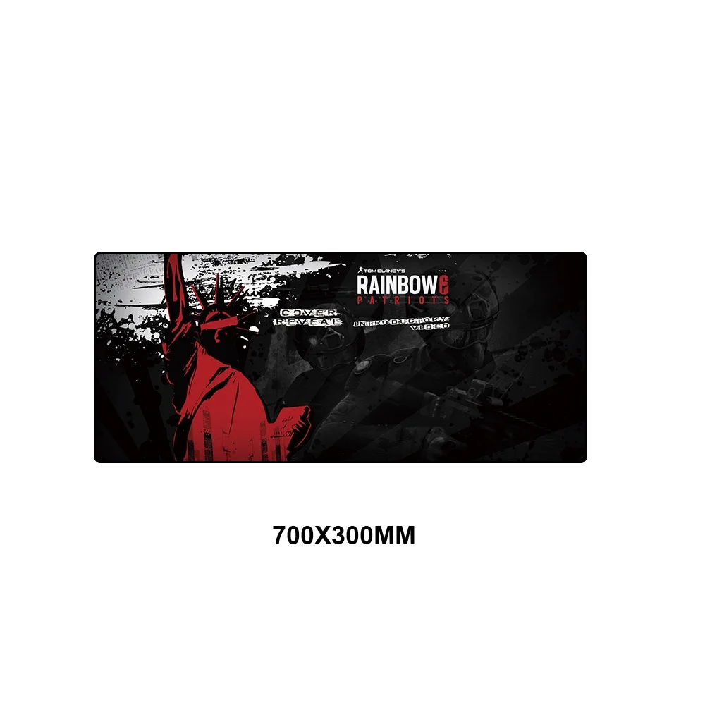 Красный Игровой коврик для мыши Rainbow Six Siege XL, большой резиновый коврик для Геймерской настольной клавиатуры с оверлоком, коврик для мыши, игровые коврики для компьютера, ПК, ноутбука - Цвет: Красный