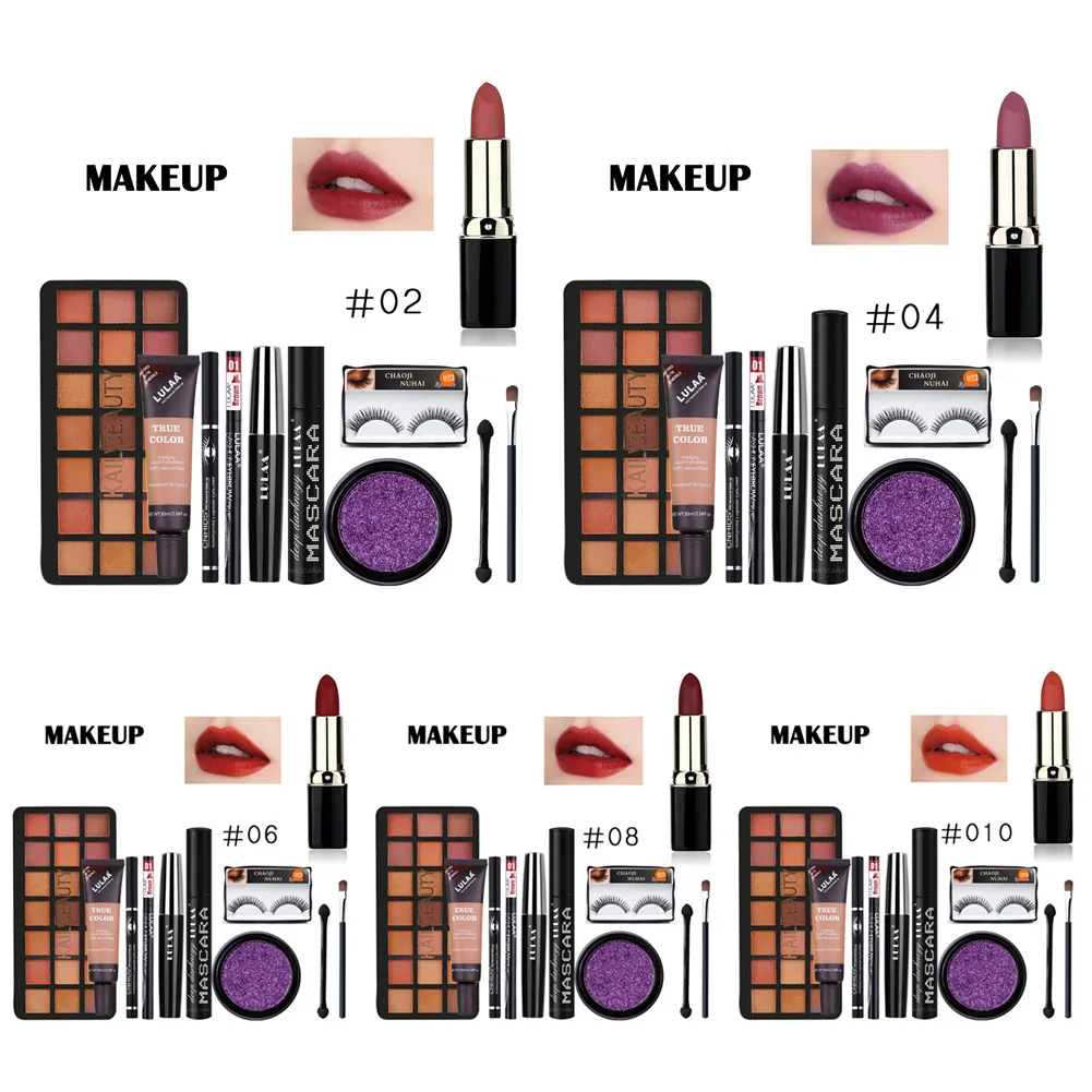 

10 Piece Set Makeup Waterproof Concealer Combination Charm Eyeshadow Complete Set Cosmetic YUF99