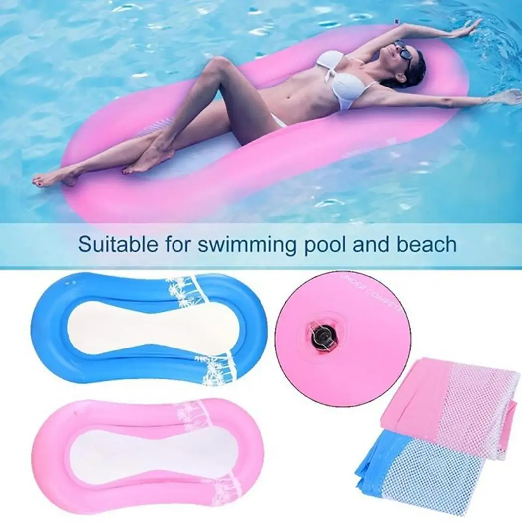 cheap Swimming Mattress Inflatable Bed Pool Float Adult Hammock Solid Water Float Blue, Pink Bed