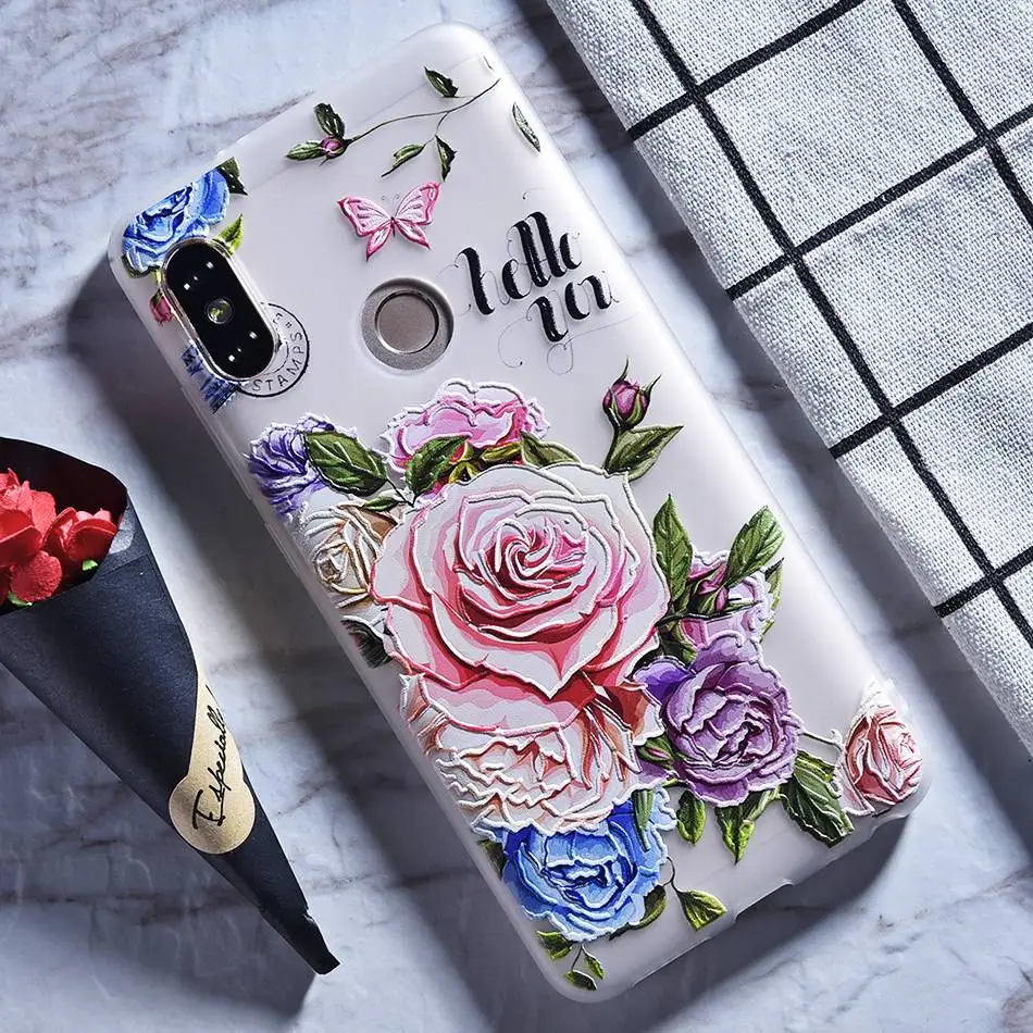 3D Relief Flower Case For Xiaomi Pocophone F1 Case For Xiaomi Redmi Note 5 5 Pro 5 Plus 5A 4A 5 4X Note 4 4X Silicone Case Coque (17)