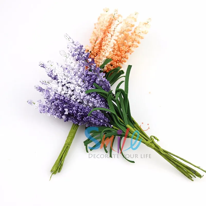 Искусственный букет из цветов лаванды, многоцветные поролоновые цветы для свадьбы венок украшение для альбома, 100 шт./лот
