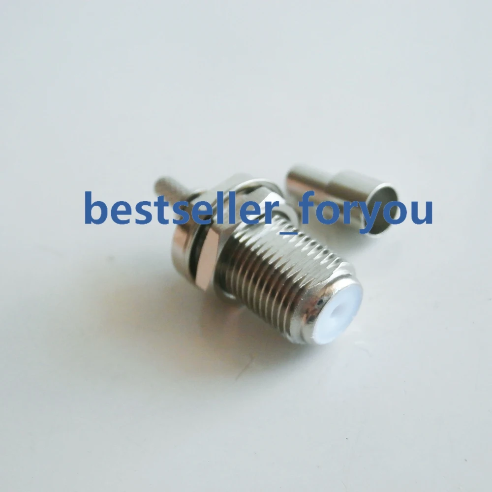

F Female Nut Bulkhead Window Straight Crimp RG174 RG316 RG179 Cable RF Connector