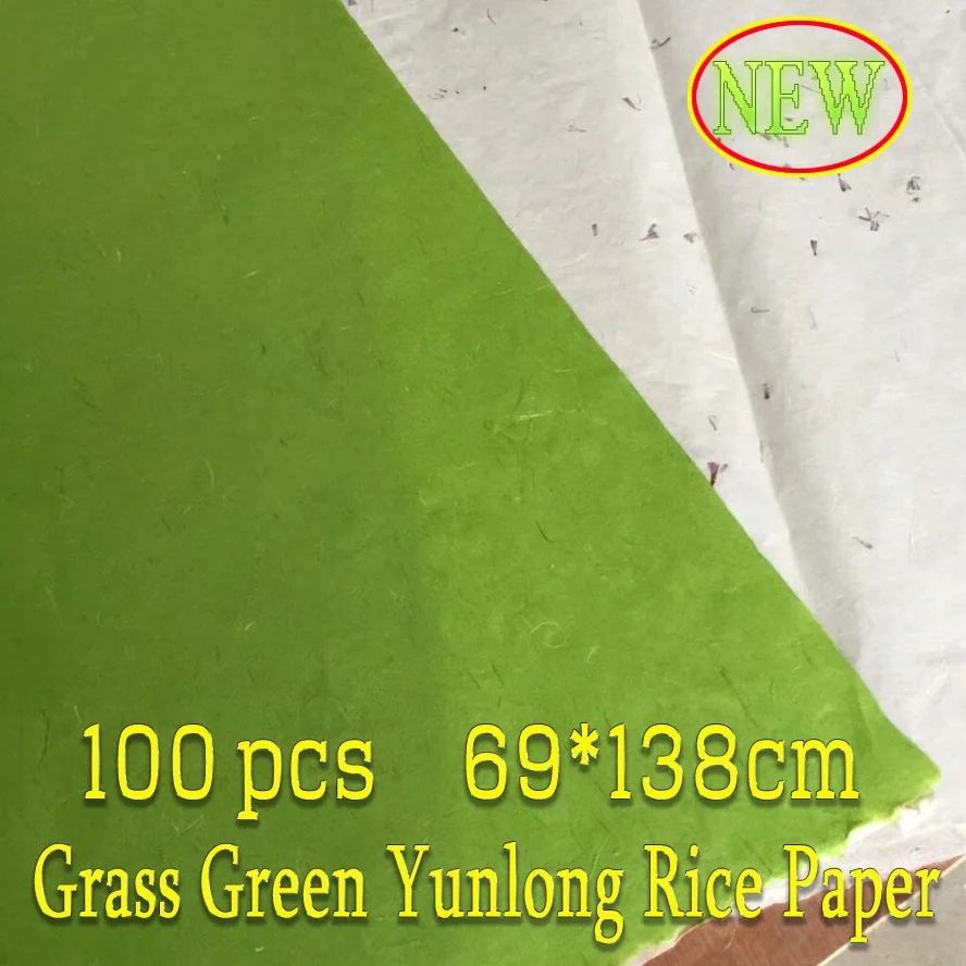 100 листов/упаковка новая трава зеленая рисовая бумага китайская Yunlong Xuan бумага для художника живопись, каллиграфия