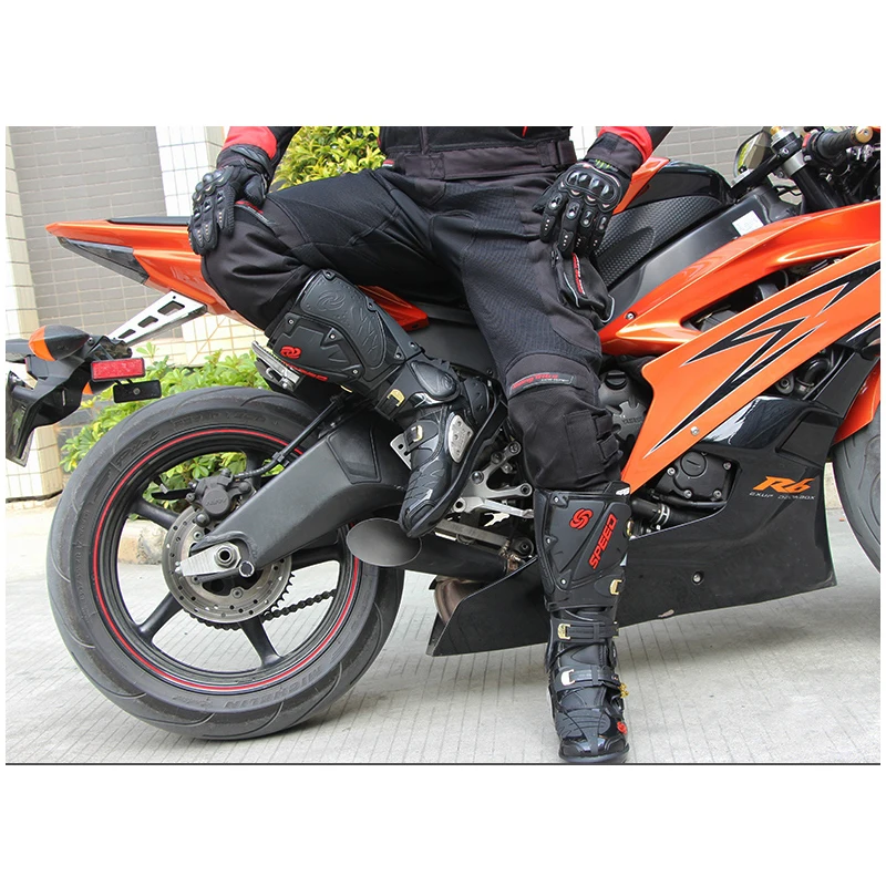 Мотоботы Riding Tribe SPEED BIKERS moto крест кожаные длинные сапоги до колена в белом и черном