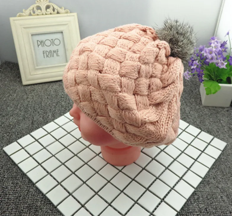 New Baby Winter Hat Knit Crochet Baby Beret Girl Cap For Children Cotton Warm Cap Cute Warm Kid Beanie Unisex